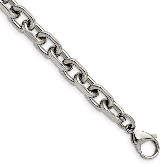 Chisel Stainless Steel Polished 8.5mm 8.75 inch Cable Bracelet