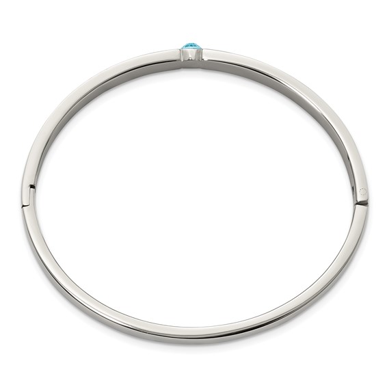 Stainless Steel Crystal Hinged Bangle