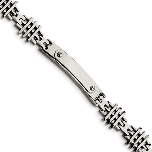 Stainless Steel Polished ID Bracelet, 8.5"
