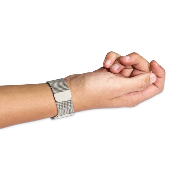 Chisel Stainless Steel Polished Mesh Adjustable ID Bracelet