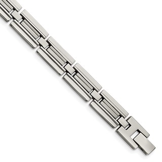 Chisel Stainless Steel Brushed and Polished 8.5 inch Link Bracelet