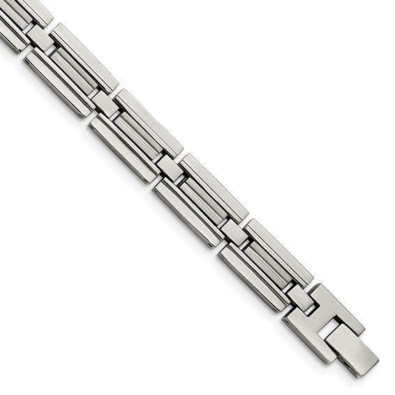Chisel Stainless Steel Brushed and Polished 8.5 inch Link Bracelet