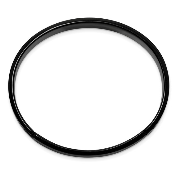 Stainless Steel Black IP-plated Grey Carbon Fiber Hinged Bracelet