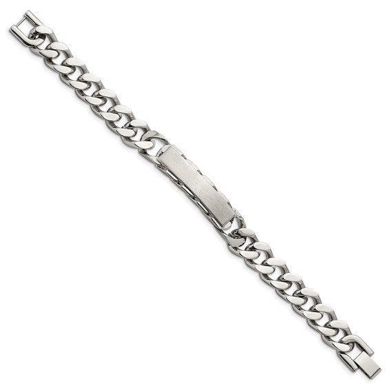 Chisel Stainless Steel Brushed and Polished Curb Chain 8.5 inch ID Bracelet