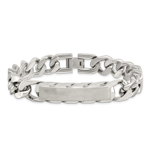 Chisel Stainless Steel Brushed and Polished Curb Chain 8.5 inch ID Bracelet