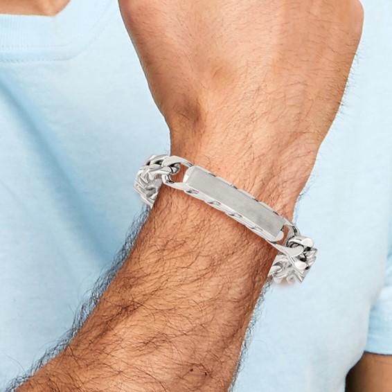 Chisel Stainless Steel Brushed and Polished Curb Chain 8.5 inch ID Bracelet