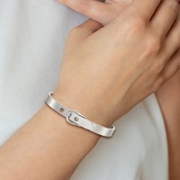 Chisel Stainless Steel Brushed and Polished Belt Hinged Bracelet view 5