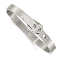 Chisel Stainless Steel Brushed and Polished Belt Hinged Bracelet view 1