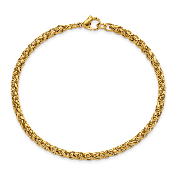 Stainless Steel Yellow IP-plated Spiga Chain Bracelet