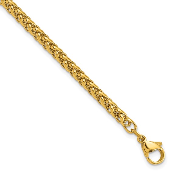 Stainless Steel Yellow IP-plated Spiga Chain Bracelet