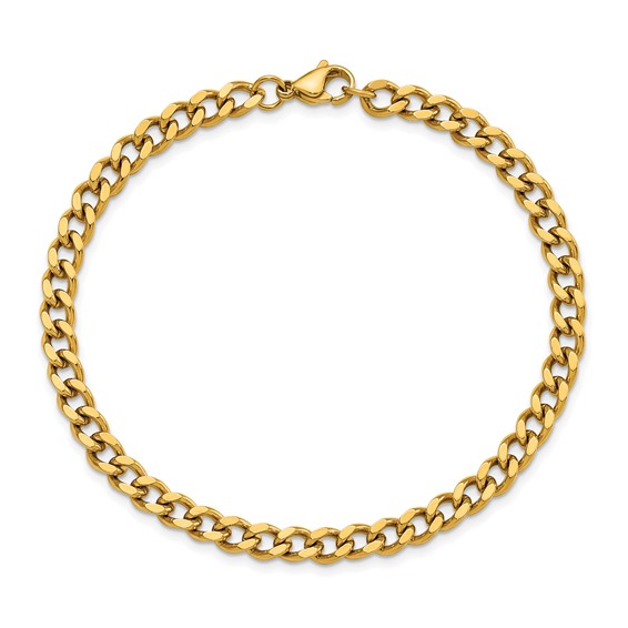 Stainless Steel Yellow IP-plated Curb Chain Bracelet