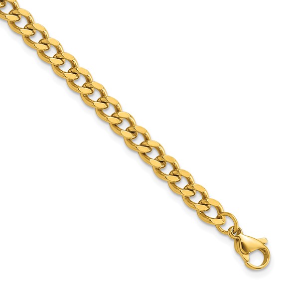 Stainless Steel Yellow IP-plated Curb Chain Bracelet