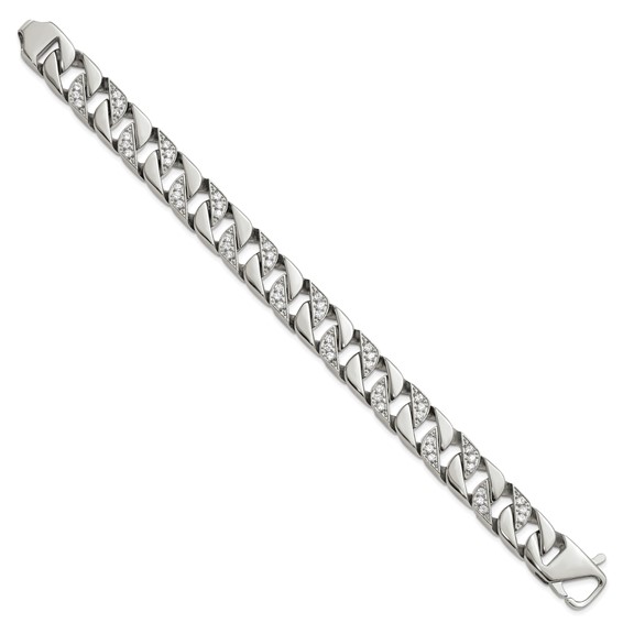 Stainless Steel Polished CZ Bracelet