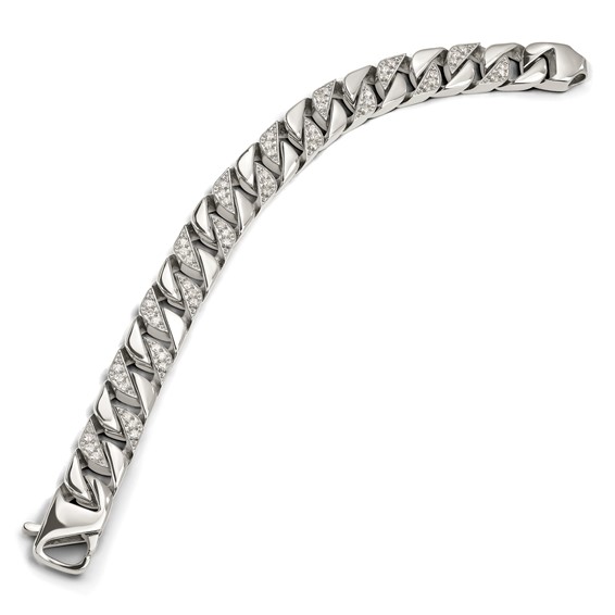 Stainless Steel Polished CZ Bracelet