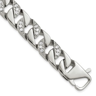 Stainless Steel Polished CZ Bracelet