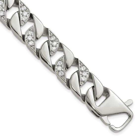 Stainless Steel Polished CZ Bracelet