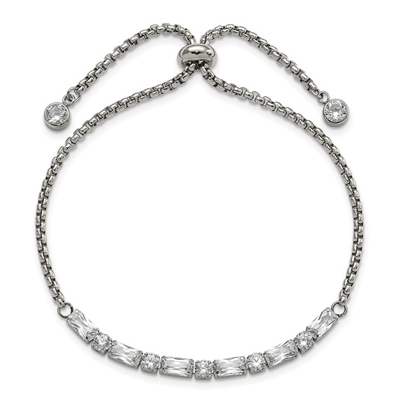 Stainless Steel CZ Adjsutable Bracelet