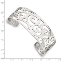 Chisel Stainless Steel Polished Fancy Cuff Bracelet view 4