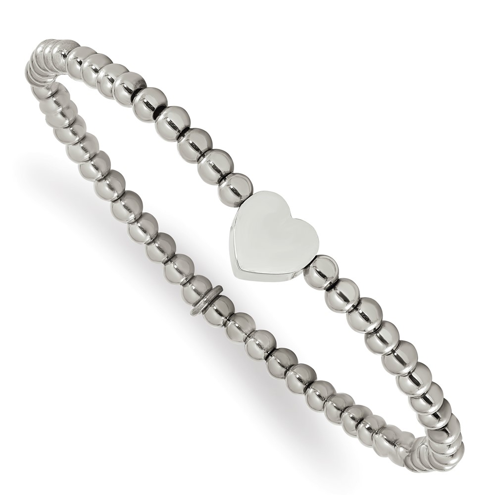 Chisel Stainless Steel Antiqued White Bronze-plated 6.5mm Lapis Beaded Stretch Bracelet Chisel Stainless Steel Antiqued White Bronze-plated 6.5mm Lapis Beaded Stretch Bracelet