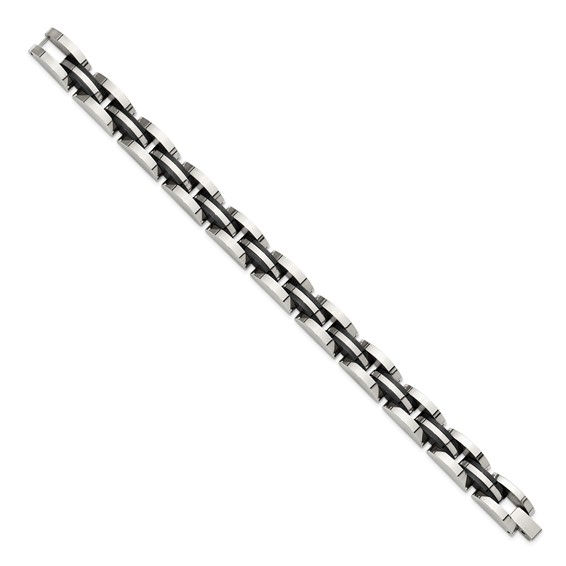 Chisel Stainless Steel Polished Black IP-plated 8.5 inch Bracelet