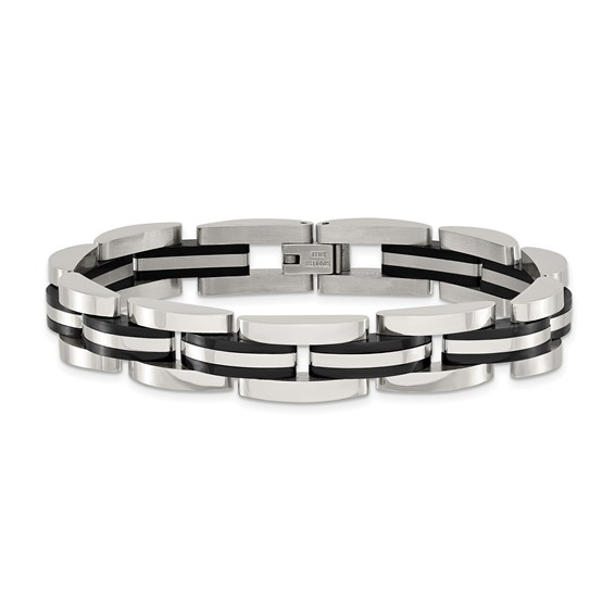 Chisel Stainless Steel Polished Black IP-plated 8.5 inch Bracelet