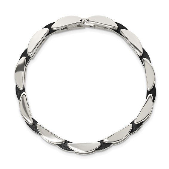 Chisel Stainless Steel Polished Black IP-plated 8.5 inch Bracelet