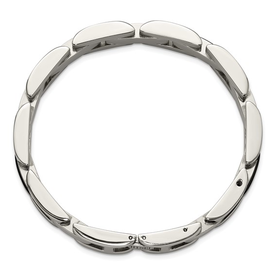 Chisel Stainless Steel Polished with 14K Gold Accent and 1/20ct. Diamond and Onyx 8.25 inch Link Bracelet