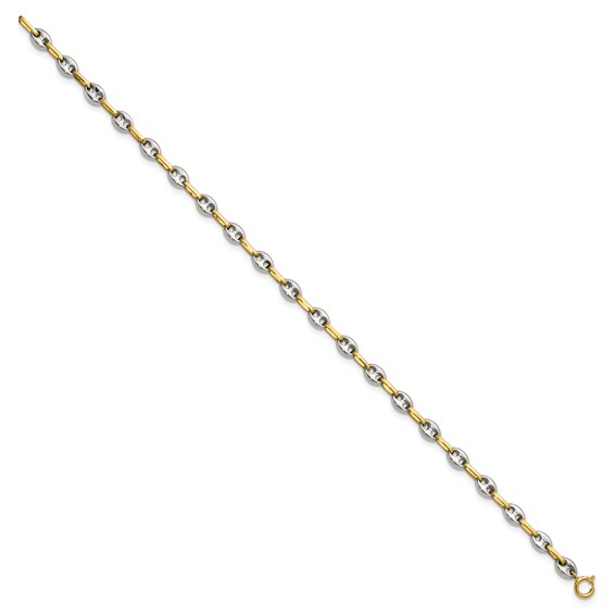 Chisel Stainless Steel Polished with 14K Gold Accent 7.5 inch Mariner Link Bracelet