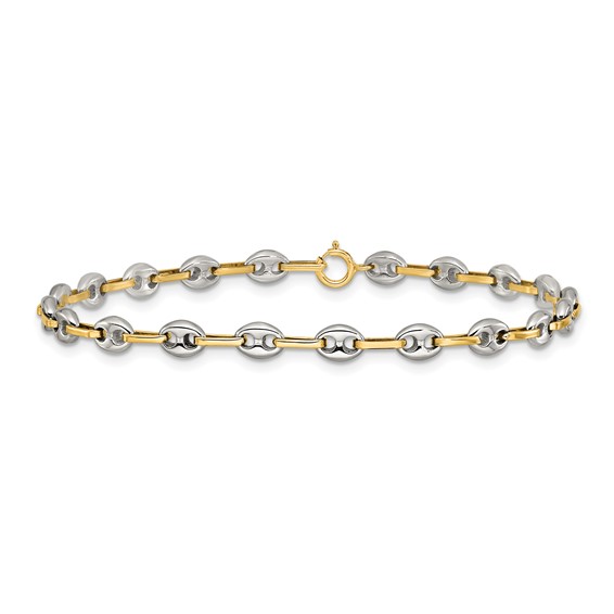 Chisel Stainless Steel Polished with 14K Gold Accent 7.5 inch Mariner Link Bracelet