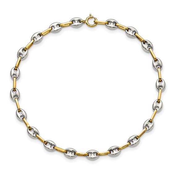 Chisel Stainless Steel Polished with 14K Gold Accent 7.5 inch Mariner Link Bracelet
