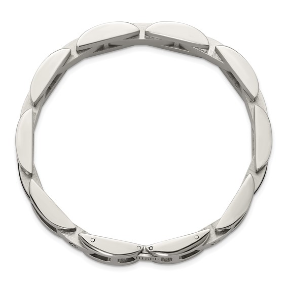 Chisel Stainless Steel Polished with .03ct Diamond and Onyx 8.25 inch Link Bracelet