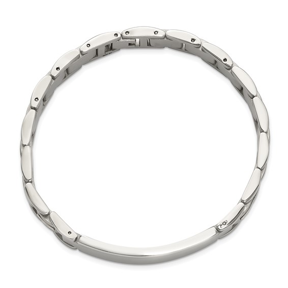 Chisel Stainless Steel Brushed and Polished with Diamond-cut 14K Gold Accent 8.5 inch ID Link Bracelet