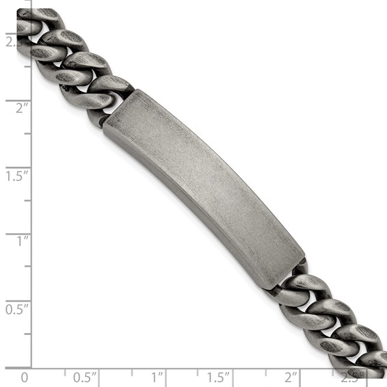 Chisel Stainless Steel Antiqued and Brushed 10mm 8.5 inch ID Bracelet