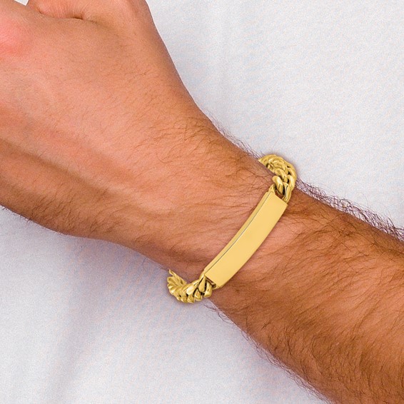 Chisel Stainless Steel Polished 10mm Yellow IP-plated 8.5 inch ID Bracelet