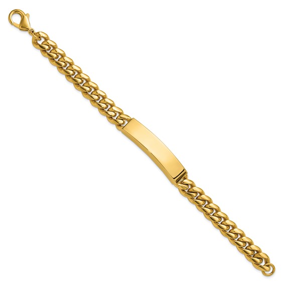 Chisel Stainless Steel Polished 10mm Yellow IP-plated 8.5 inch ID Bracelet