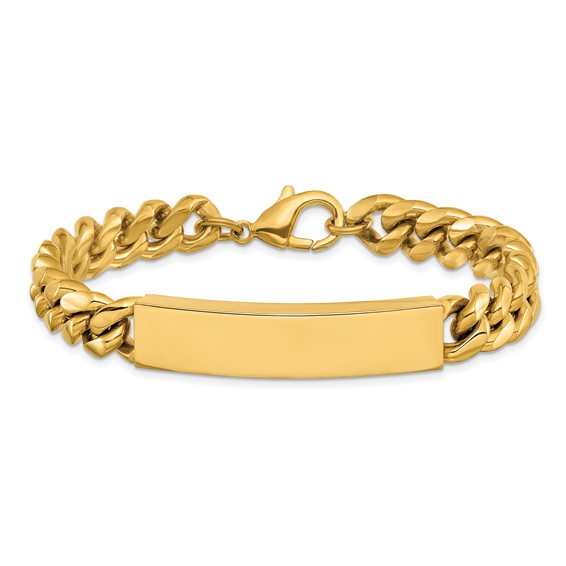 Chisel Stainless Steel Polished 10mm Yellow IP-plated 8.5 inch ID Bracelet