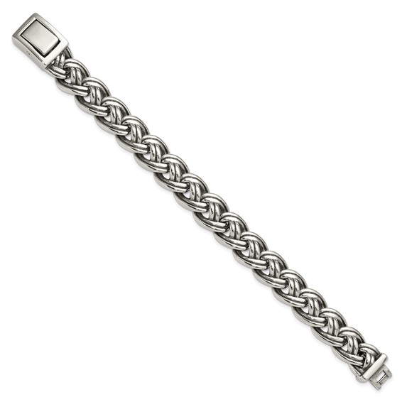 Chisel Stainless Steel Antiqued and Polished 8.5 inch Curb Link Bracelet