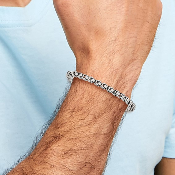 Chisel Stainless Steel Polished 8.5 inch Chain Link Bracelet