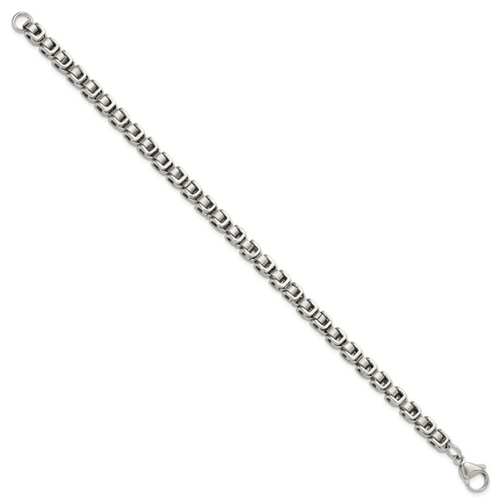 Chisel Stainless Steel Polished 8.5 inch Chain Link Bracelet