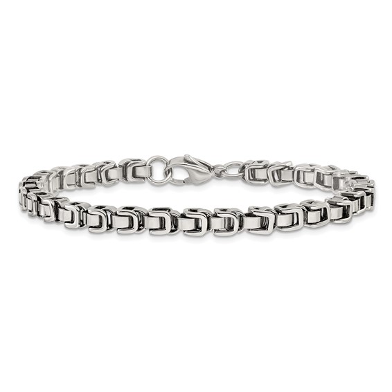Chisel Stainless Steel Polished 8.5 inch Chain Link Bracelet
