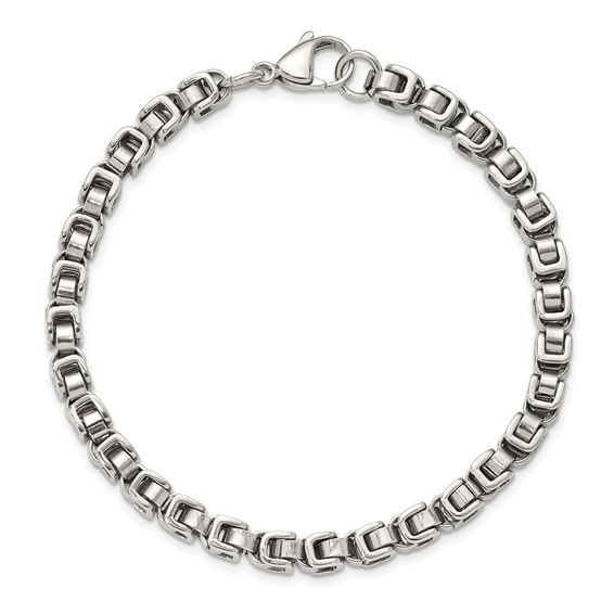 Chisel Stainless Steel Polished 8.5 inch Chain Link Bracelet
