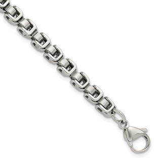 Chisel Stainless Steel Polished 8.5 inch Chain Link Bracelet
