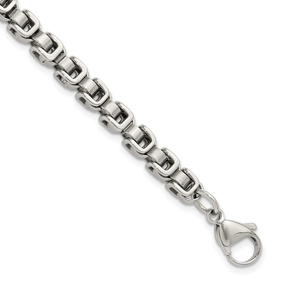Chisel Stainless Steel Polished 8.5 inch Chain Link Bracelet