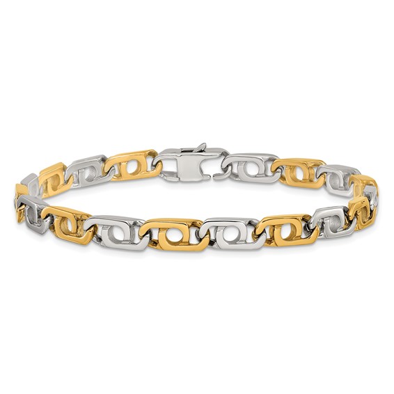 Chisel Stainless Steel Polished Yellow IP-plated 6mm 8.5 inch Anchor Chain Bracelet