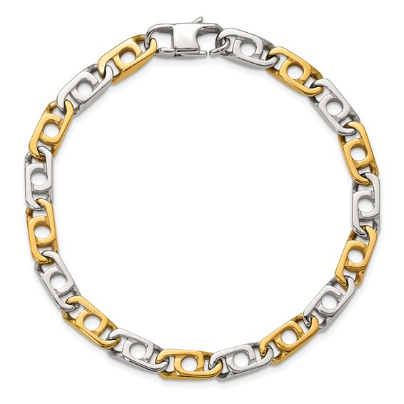 Chisel Stainless Steel Polished Yellow IP-plated 6mm 8.5 inch Anchor Chain Bracelet
