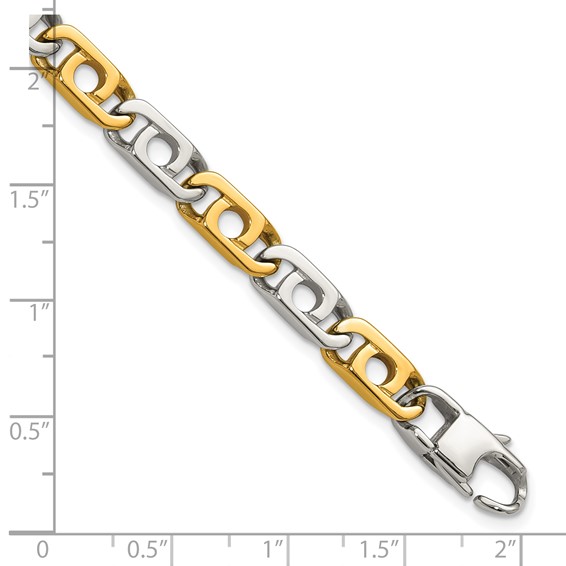Chisel Stainless Steel Polished Yellow IP-plated 6mm 8.5 inch Anchor Chain Bracelet