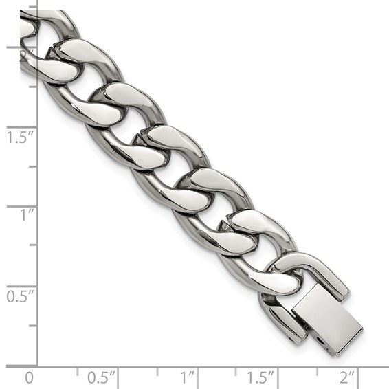 Chisel Stainless Steel Polished 8 inch Curb Link Bracelet