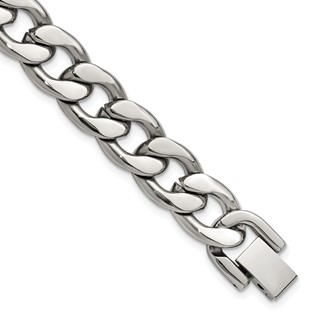 Chisel Stainless Steel Polished 8 inch Curb Link Bracelet