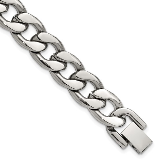 Chisel Stainless Steel Polished 8 inch Curb Link Bracelet
