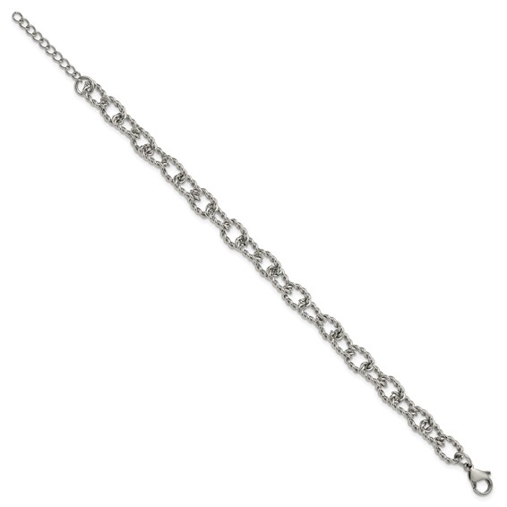 Stainless Steel Polished and Textured Open Link Chain